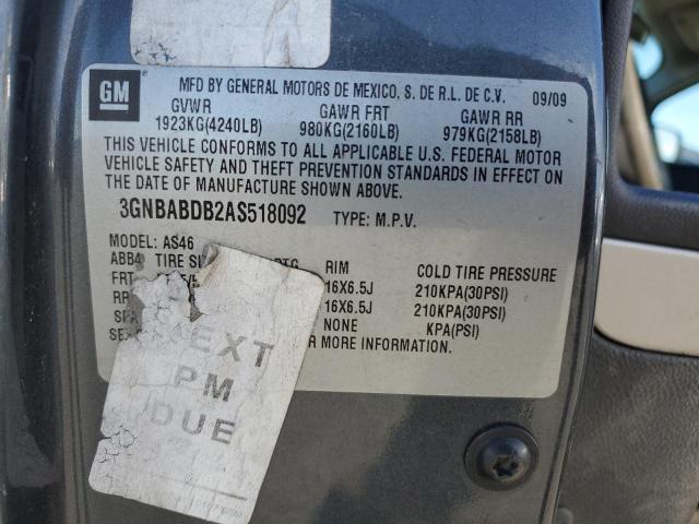 3GNBABDB2AS518092 - 2010 CHEVROLET HHR LT 石墨色 照片 12