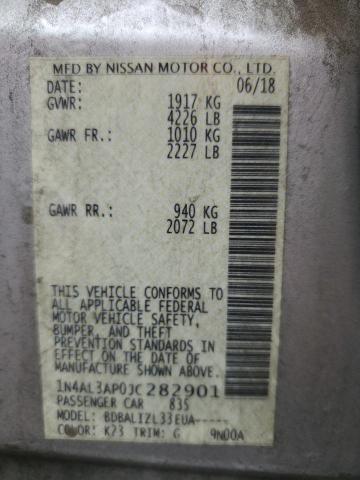 1N4AL3AP0JC282901 - 2018 NISSAN ALTIMA 2.5 银色 照片 13