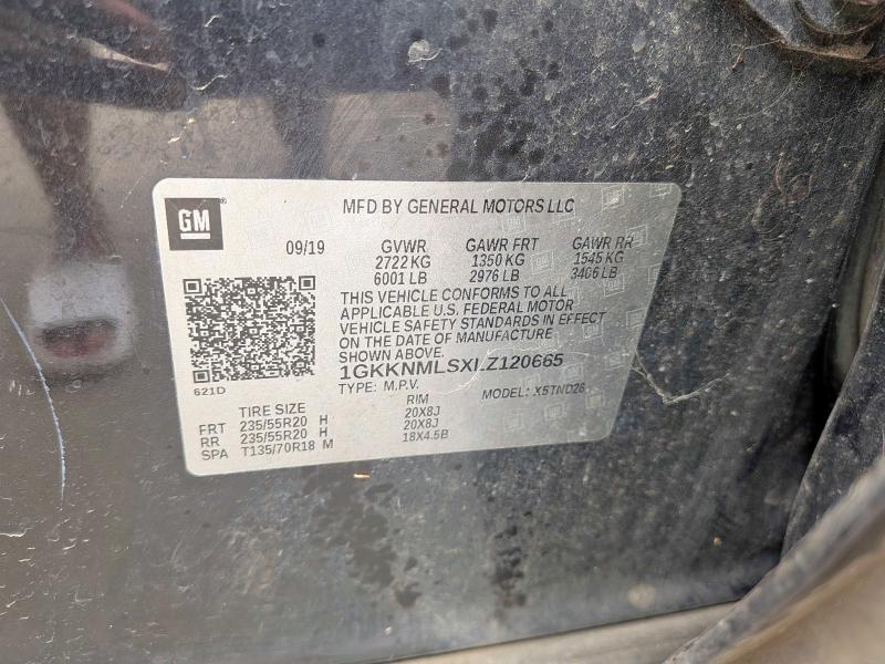 1GKKNMLSXLZ120665 - 2020 GMC ACADIA SLT BLACK photo 10