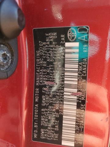 2T1BR32E87C815460 - 2007 TOYOTA COROLLA CE Qırmızı foto 12