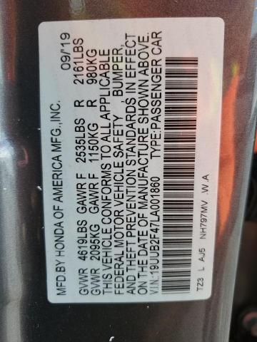 19UUB2F47LA001860 - 2020 ACURA TLX TECHNOLOGY GRAY photo 13