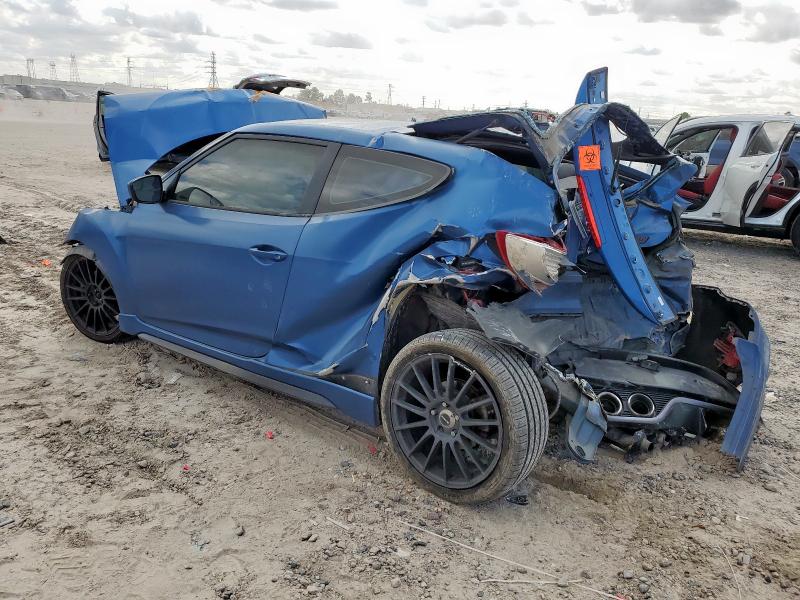 KMHTC6AE9GU262213 - 2016 HYUNDAI VELOSTER TURBO BLUE photo 2