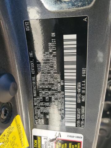 4T3BK3BB4CU073018 - 2012 TOYOTA VENZA LE 灰色 照片 13