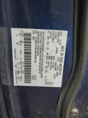 1FMEU73E38UA89122 - 2008 FORD EXPLORER XLT BLUE photo 13