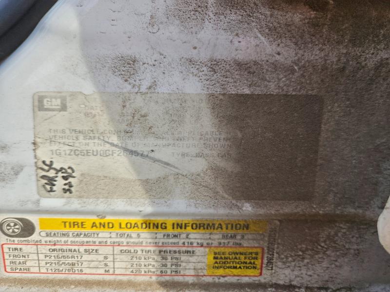 1G1ZC5EU0CF264577 - 2012 CHEVROLET MALIBU 1LT WHITE photo 12