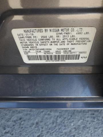 JN1EV7AP4KM519594 - 2019 INFINITI Q50 LUXE Сірий фото 12