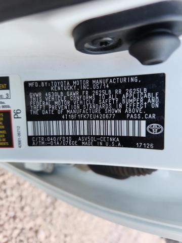4T1BF1FK7EU420677 - 2014 TOYOTA CAMRY L 白色 照片 12