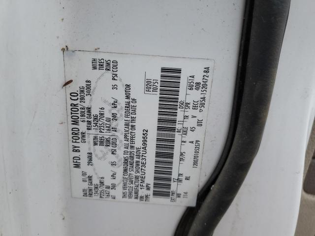 1FMEU73E37UA99552 - 2007 FORD EXPLORER XLT 白色 照片 13