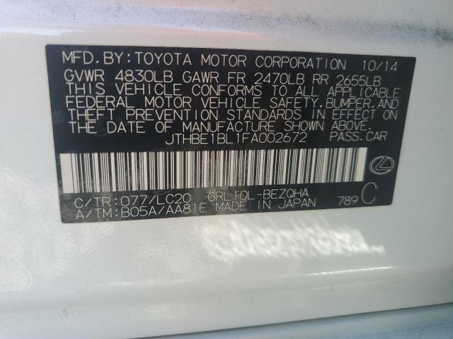 JTHBE1BL1FA002672 - 2015 LEXUS GS 350 WHITE photo 13