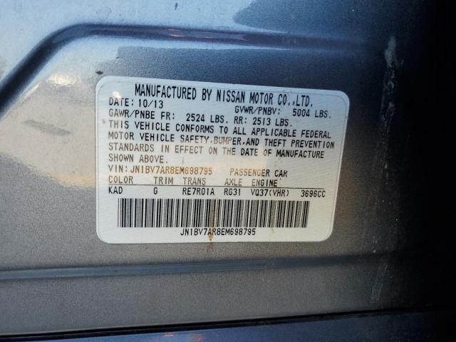 JN1BV7AR8EM698795 - 2014 INFINITI Q50 BASE GRAY photo 12