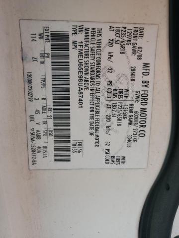 1FMEU65E98UA87401 - 2008 FORD EXPLORER LIMITED WHITE photo 13