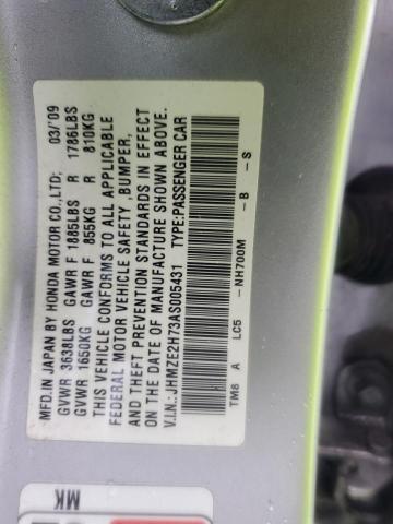 JHMZE2H73AS005431 - 2010 HONDA INSIGHT EX 银色 照片 12