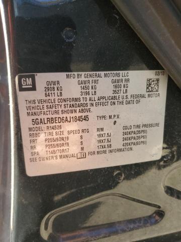 5GALRBED6AJ184545 - 2010 BUICK ENCLAVE CXL CHARCOAL photo 13