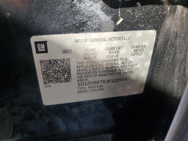 1G1ZD5ST6JF122594 - 2018 CHEVROLET MALIBU LT BLACK photo 12