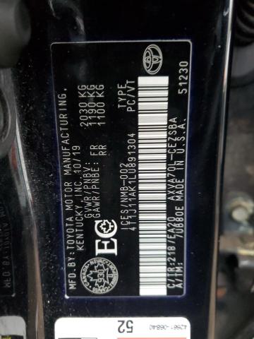 4T1J11AK1LU891304 - 2020 TOYOTA CAMRY SE BLACK photo 13
