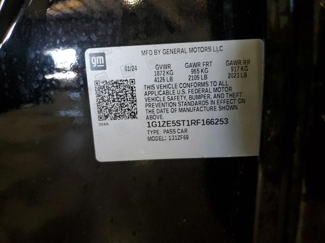 1G1ZE5ST1RF166253 - 2024 CHEVROLET MALIBU PREMIER BLACK photo 12