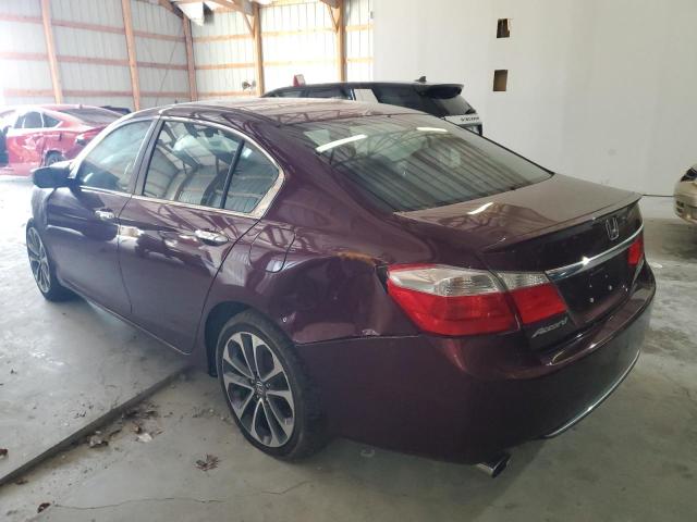 1HGCR2F5XFA223295 - 2015 HONDA ACCORD SPORT MAROON photo 2