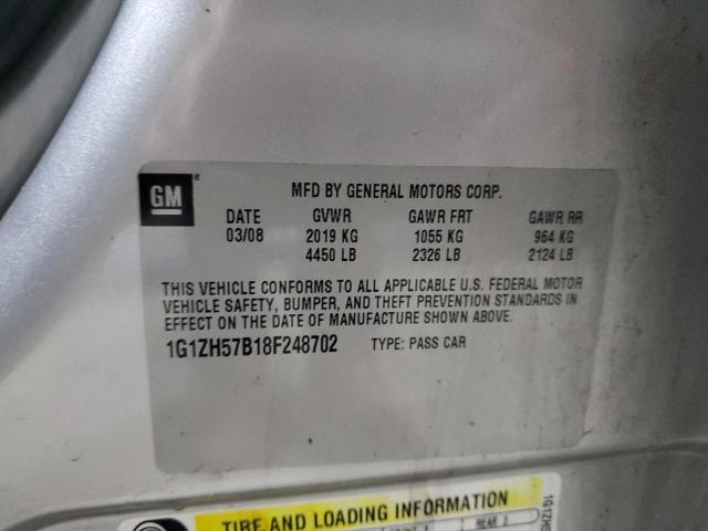 1G1ZH57B18F248702 - 2008 CHEVROLET MALIBU 1LT SILVER photo 12