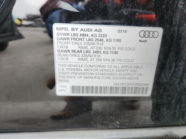 WA1ECCFS7JR032460 - 2018 AUDI Q3 PREMIUM Czarny zdjęcie 13