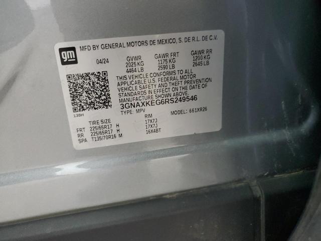 3GNAXKEG6RS249546 - 2024 CHEVROLET EQUINOX LT Күміс фото 13