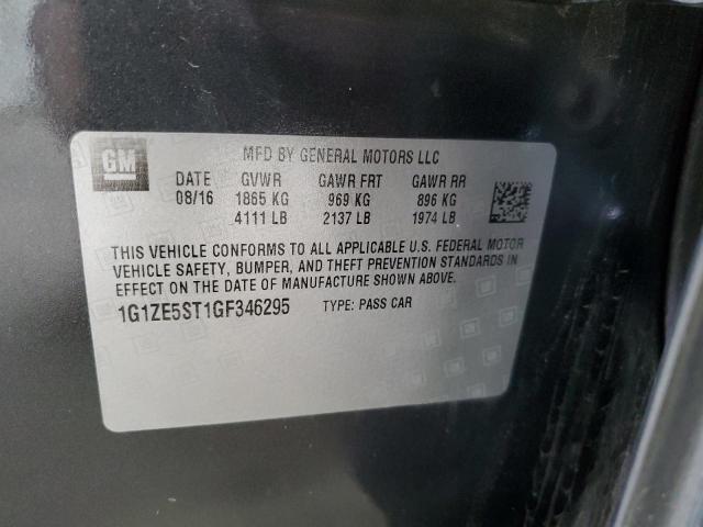 1G1ZE5ST1GF346295 - 2016 CHEVROLET MALIBU LT CHARCOAL photo 12