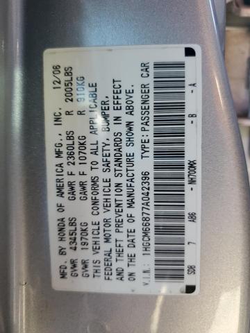 1HGCM66877A042396 - 2007 HONDA ACCORD EX SILVER photo 12