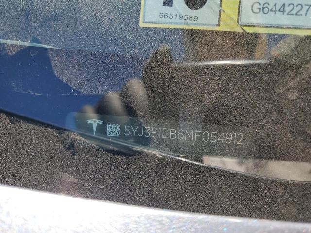 5YJ3E1EB6MF054912 - 2021 TESLA MODEL 3 Grau Foto 12