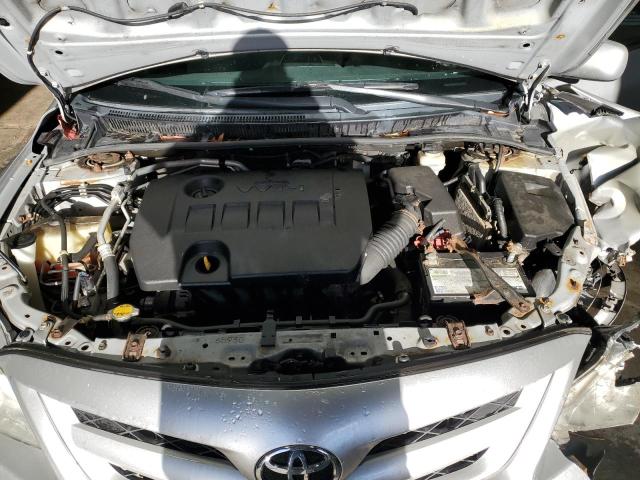 2T1BU4EE4CC875195 - 2012 TOYOTA COROLLA BASE SILVER photo 11
