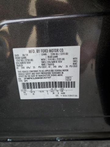 2FMPK3J99KBC63107 - 2019 FORD EDGE SEL GRAY photo 13