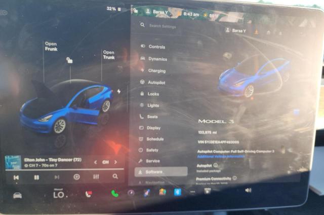 5YJ3E1EA4PF493005 - 2023 TESLA MODEL 3 BLUE photo 8