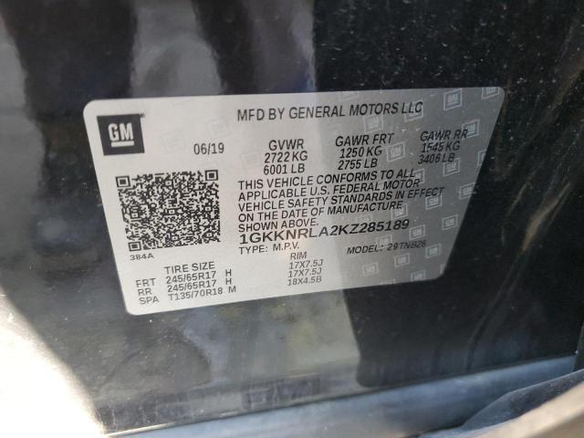 1GKKNRLA2KZ285189 - 2019 GMC ACADIA SLE შავი ფოტო 13