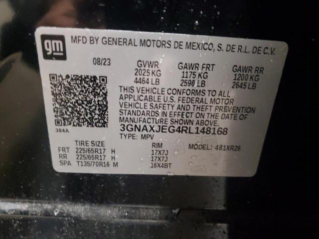 3GNAXJEG4RL148168 - 2024 CHEVROLET EQUINOX LT BLACK photo 14