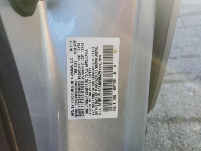 5FNRL5H63BB090429 - 2011 HONDA ODYSSEY EXL SILVER photo 13