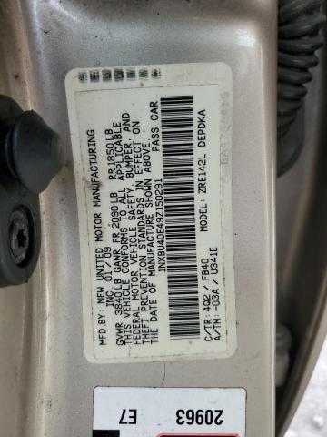 1NXBU40E49Z150291 - 2009 TOYOTA COROLLA BASE GOLD photo 12