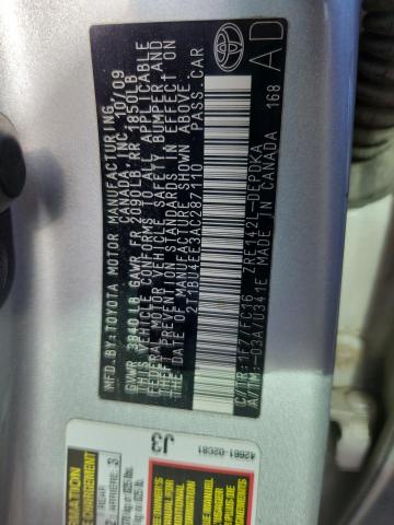 2T1BU4EE3AC287110 - 2010 TOYOTA COROLLA BASE Күміс фото 12