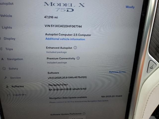 5YJXCAE23HF067744 - 2017 TESLA MODEL X Czerwony zdjęcie 9