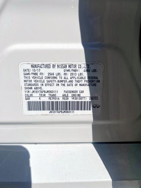 JN1EV7AP8JM360111 - 2018 INFINITI Q50 LUXE 白色 照片 10