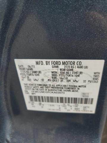 1FMCU9EG7CKA03073 - 2012 FORD ESCAPE LIMITED 蓝色 照片 13