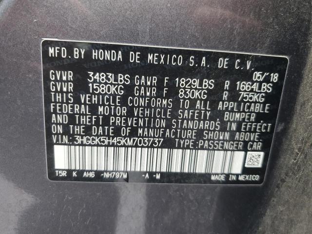 3HGGK5H45KM703737 - 2019 HONDA FIT LX Grafito foto 13