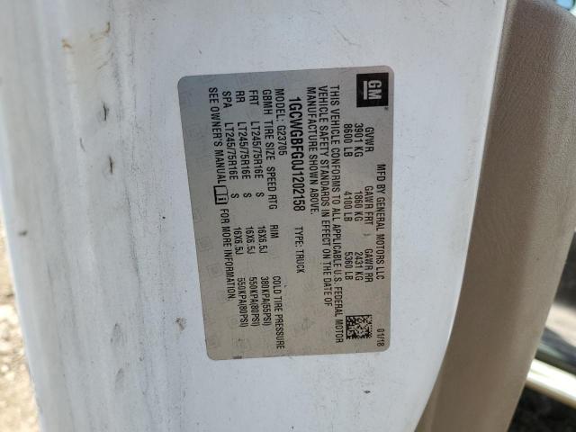 1GCWGBFG0J1202158 - 2018 CHEVROLET EXPRESS G2 WHITE photo 13