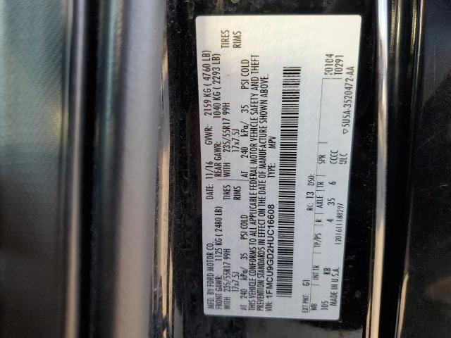 1FMCU9GD2HUC16608 - 2017 FORD ESCAPE SE BLACK photo 13