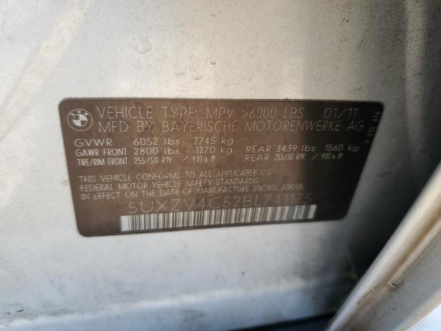 5UXZV4C52BL741175 - 2011 BMW X5 XDRIVE35I 银色 照片 13