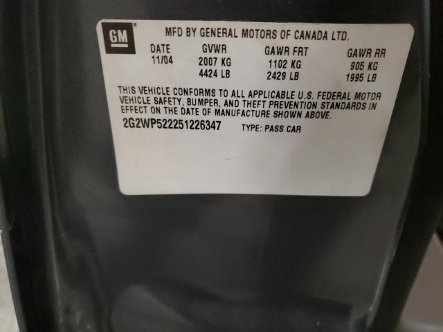 2G2WP522251226347 - 2005 PONTIAC GRAND PRIX GRAY photo 12