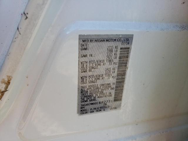5N1AR2MMXEC682731 - 2014 NISSAN PATHFINDER S 白色 照片 13