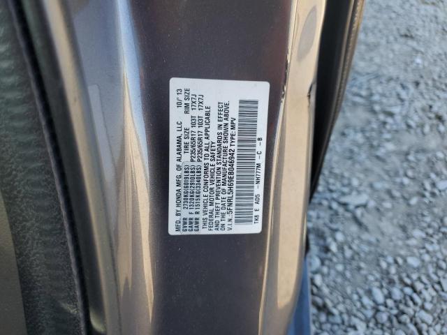 5FNRL5H69EB046942 - 2014 HONDA ODYSSEY EXL GRAY photo 13