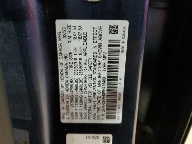 2HKRS4H40PH415400 - 2023 HONDA CR-V EX BLUE photo 13