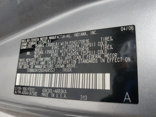 5TBRU34126S468553 - 2006 TOYOTA TUNDRA ACCESS CAB SR5 SILVER photo 13