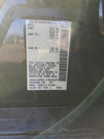 1N4AL3AP8HC190669 - 2017 NISSAN ALTIMA 2.5 შავი ფოტო 12