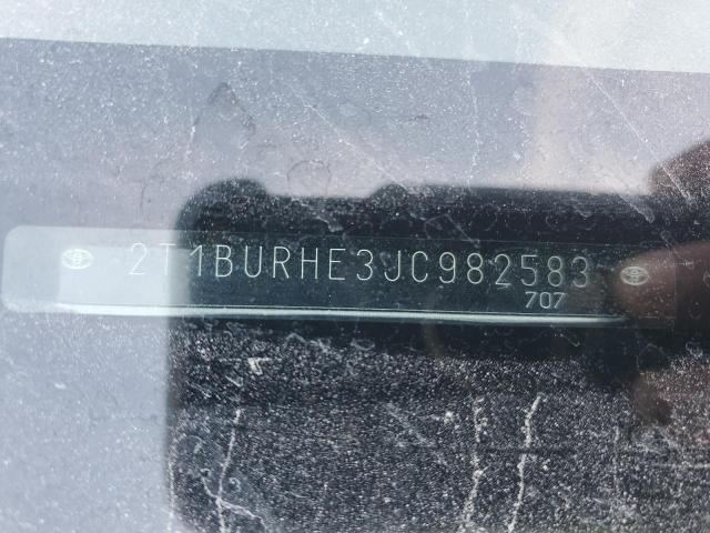 2T1BURHE3JC982583 - 2018 TOYOTA COROLLA L 棕色 照片 12