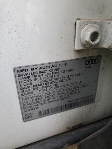WA1LHAF78JD036068 - 2018 AUDI Q7 PREMIUM PLUS Blanc photo 13